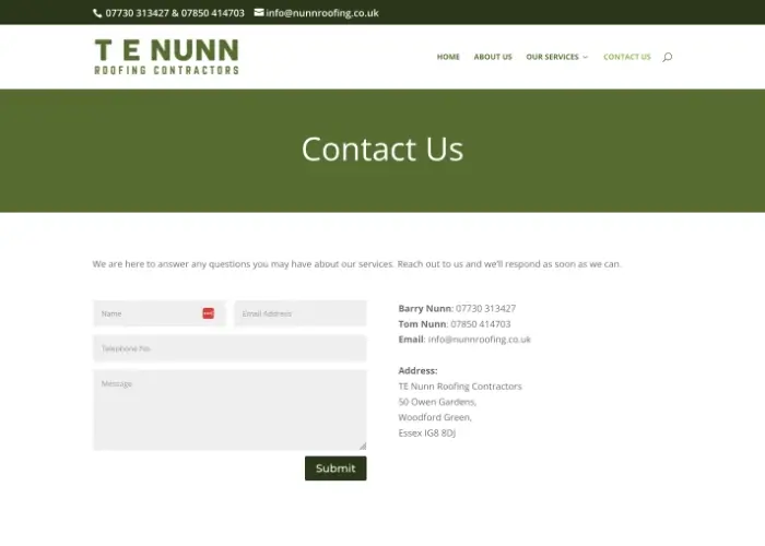 Contact - Nunn Roofing